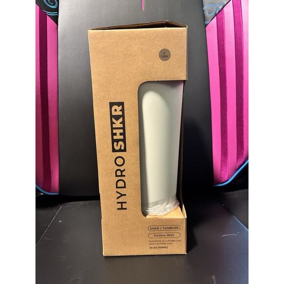 Hydro Jug Hydro Shkr 2 Lid Combo Shaker & Tumbler Cup 24 Oz Cream Off White - Picture 1 of 5